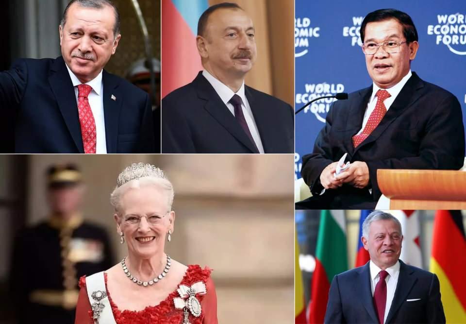<p>Dünyada en uzun süre iktidarda olan lider kim? Kimi lider aylar sonra görevden ayrılırken kimisi ise rekor sayılabilecek kadar uzun yıllar yönetebiliyor. Peki dünyayı yöneten liderler arasında en uzun süre iktidarda olan lider kim?<br />
<br />
İşte aralarında Cumhurbaşkanı Erdoğan'ın da olduğu en uzun iktidarda kalan liderler sıralaması ve görev süreleri...</p>
