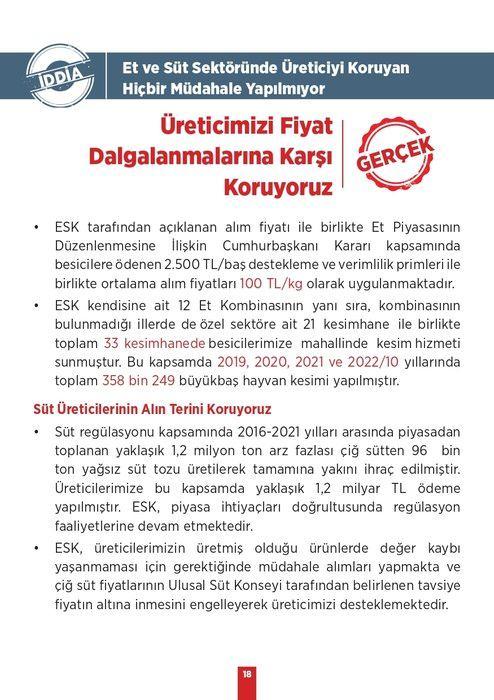 <p><strong>İDDİA:</strong> Et ve Süt Sektöründe Üreticiyi Koruyan Hiçbir Müdahale Yapılmıyor</p>

<p><strong>GERÇEK:</strong> Üreticimizi Fiyat Dalgalanmalarına Karşı Koruyoruz</p>

