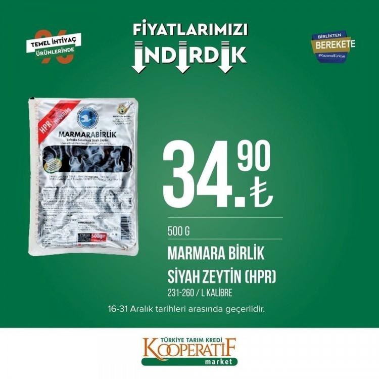 <p>MARMARA BİRLİK SİYAH ZEYTİN 500GR 34,90 TL</p>
