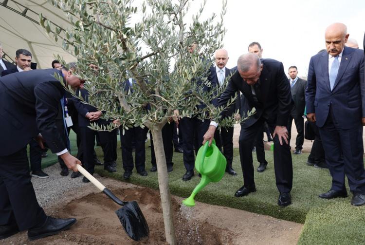 <p>Azerbaycan ziyareti çerçevesinde Cumhurbaşkanı Erdoğan, Azerbaycan Cumhurbaşkanı Aliyev ile Azerbaycan-Türkiye Uluslararası Orman Eğitim Merkezi, Akıllı Fidancılık ve Dostluk Orman Kompleksi’nin temel atma törenine katıldı.</p>

<p> </p>

