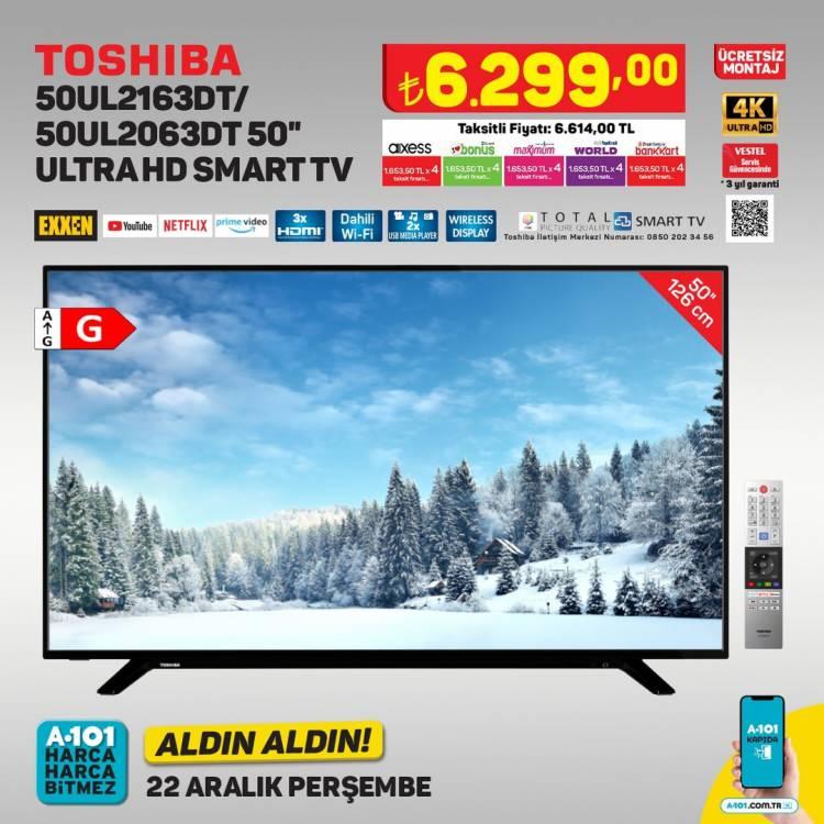 <p>Toshiba 50" Ultra HD Smart Tv 6.299 TL</p>
<p>HI-LEVEL 40" Full HD Smart Led Tv 3.499 TL</p>
<p>Elton 32" Uydu Alıcılı Android Smart Led Tv 2.499 TL</p>
<p>Reeder S19 MAX 4/128 GB Cep Telefonu 2.999 TL</p>