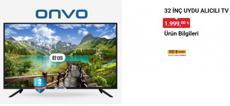 <p>Dijitsu 50" 4K Android Tv 5.499 TL</p>

<p>Onvo 32" Uydu Alıcılı Tv 1.999 TL</p>

<p>Kumtel Cam Set Üstü Ocak 1.199 TL</p>

<p>Kumtel Airfryer 799 TL</p>
