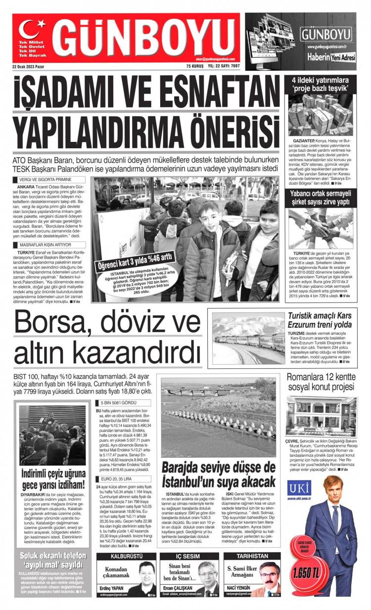 <p><strong>GÜNBOYU GAZAETESİ</strong></p>