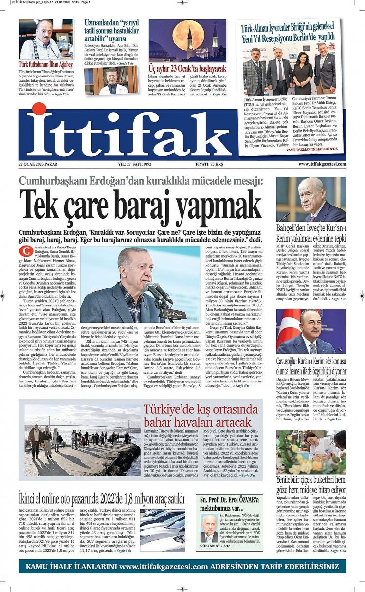 <p><strong>İTTİFAK GAZETESİ</strong></p>
