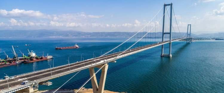 <p>OSMANGAZİ KÖPRÜSÜ: 2.5 milyar dolar ekonomiye gelir sağlanan projeyle, 5.2 milyar dolar üretim, 432.5 milyon dolar ihracat, 152.8 milyon dolar vergi geliri ve yıllık ortalama 9.4 bin kişiye istihdam faydası sağlandı. Toplumsal refaha toplam 2 milyar dolar tasarruf etkisi sağladı.</p>
