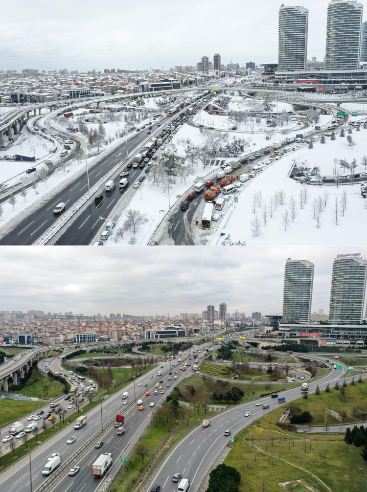 <p>İstanbul’da geçmiş kış sezonlarında çekilen fotoğraflar ile bu yıl aynı noktalardan çekilen karelere bakıldığında kentteki hava değişimi gözler önüne seriliyor.</p>

<p> </p>

