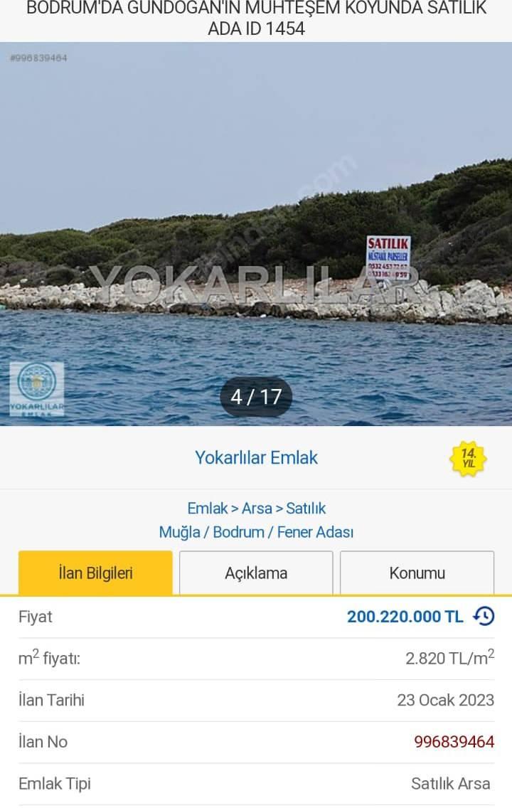 <p>Küçük Tavşan Adası'nın, tarla ve zeytinlik içinde yatırım maksatlı kullanılabileceği hisseli tapu olduğu bildirildi.</p>
