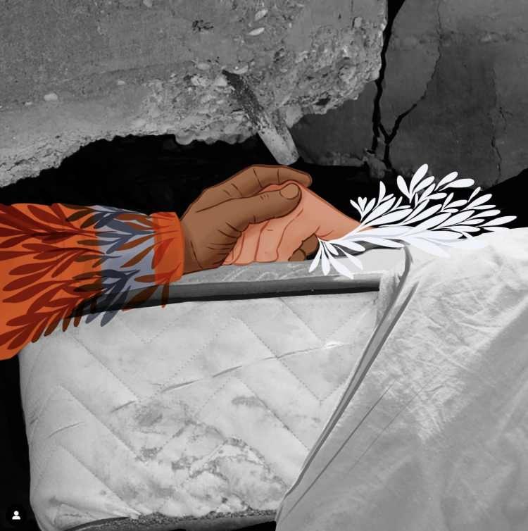<p> Almanya'da yaşayan illüstratör Karen Tuba, fotoğrafçı Adem Altan'ın enkaz bölgesinde çektiği fotoğrafa yeni bir yorum getirdi.</p>
