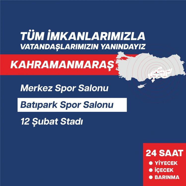 <div>KAHRAMANMARAŞ</div>

<div> </div>

<div> </div>

<div> </div>

<div>Merkez Spor Salonu</div>

<div> </div>

<div>Batıpark Spor Salonu</div>

<div> </div>

<div>12 Şubat Stadı</div>
