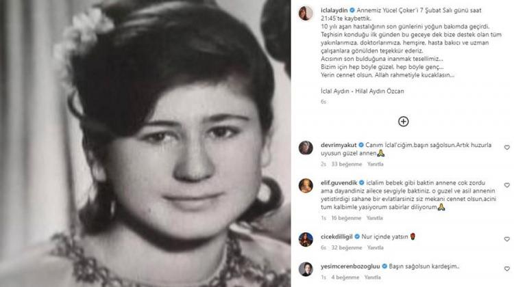 <p><span style="color:#FF0000"><strong>"ACISININ SON BULDUĞUNA İNANMAK TESELLİMİZ"</strong></span></p>
<p><span style="color:#000000"><strong>Annesinin eski bir fotoğrafını takipçileriyle paylaşan Aydın, şu ifadeleri kullandı:</strong></span></p>
<p><span style="color:#000000"><strong>"Annemiz Yücel Çoker’i 7 Şubat Salı günü saat 21:45’te kaybettik. 10 yılı aşan hastalığının son günlerini yoğun bakımda geçirdi. </strong></span></p>