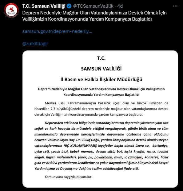 <p><strong>SAMSUN VALİLİĞİ</strong></p>
