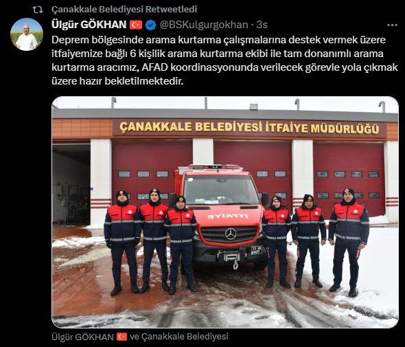 <p><strong>&Ccedil;ANAKKALE BELEDİYESİ</strong></p>
