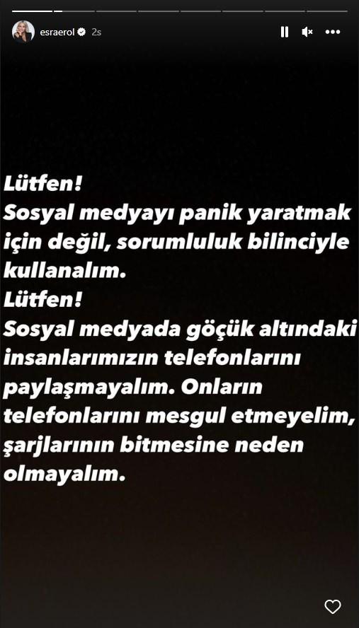 <p><span style="color:#8B4513"><strong>ESRA EROL</strong></span></p>
<p><span style="color:#000000"><strong>Lütfen!</strong></span></p>
<p><span style="color:#000000"><strong>Sosyal medyayı panik oluşturmak için, sorumluluk bilinciyle kullanalım.</strong></span></p>
<p><span style="color:#000000"><strong>Lütfen!</strong></span></p>
<p><span style="color:#000000"><strong>Sosyal medyada göçük altındaki insanlarımızın telefonlarını paylaşmayalım. Onların telefonlarını meşgul etmeleyelim, şarjlarının bitmesine neden olmayalım. </strong></span><a href="https://www.yasemin.com/"><span style="color:rgb(255, 255, 255)"><strong>(Yasemin.com)</strong></span></a></p>