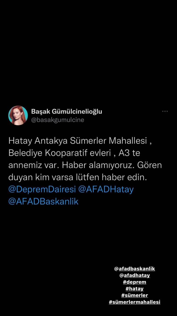 <p><span style="color:#4B0082"><strong>Oyuncu </strong></span><span style="color:#8B4513"><strong>Başak G&uuml;m&uuml;lcinelioğlu</strong></span><span style="color:#4B0082"><strong>'nun da annesi g&ouml;&ccedil;&uuml;k altında kalanlar arasında.&nbsp;</strong></span><a href="https://www.yasemin.com/"><span style="color:rgb(255, 255, 255)"><strong>(Yasemin.com)</strong></span></a></p>
