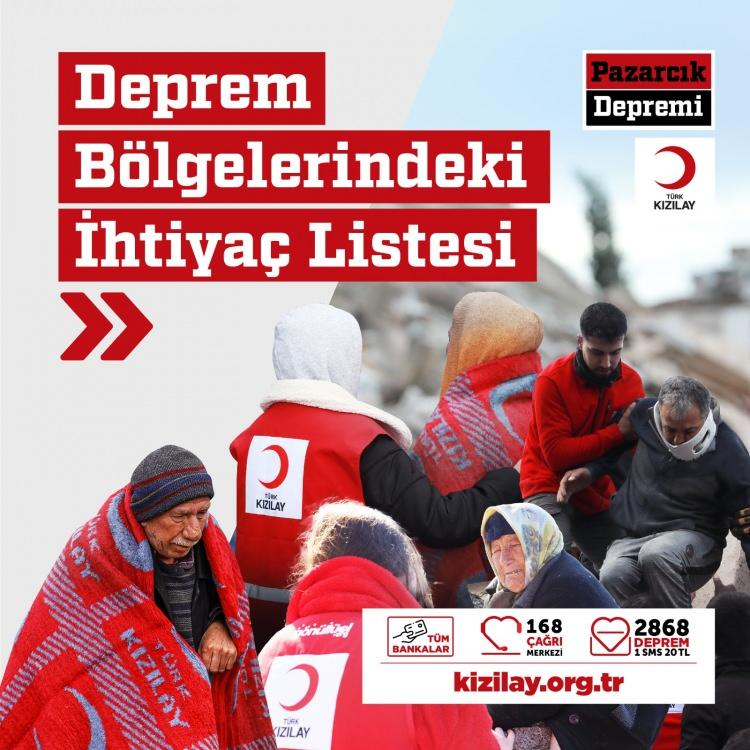 <p>Depremin başından beri kendi görev alanı olan beslenme hizmetleri ve diğer insani yardım malzemelerinin dağıtımını gerçekleştiren Kızılay, yeni ihtiyaçlar arasında çadır içi ve konteyner içi yardım malzemelerine de ihtiyaç duyulduğunu belirledi. </p>