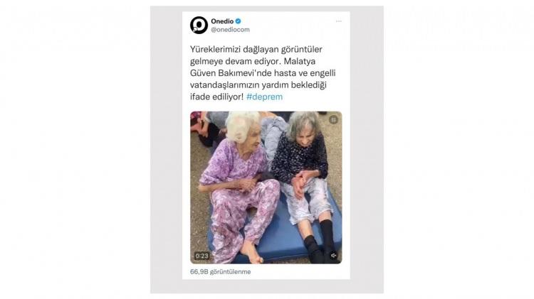 <p><strong>"ENGELLİ BİREYLER SOKAKTA"</strong></p>
<p>Deprem sonrası bölge insanlarını ve yurt genelini tedirgin eden, endişelendiren görüntülerden biri de iddia niteliğinde olan "Malatya Özel Güvenim Bakım Merkezi'ndeki engelli bireyler sokakta kalıyor" yalanıydı. İnsanların gönlüne su serpecek gelişmeler çok gecikmeden yayınlandı.</p>