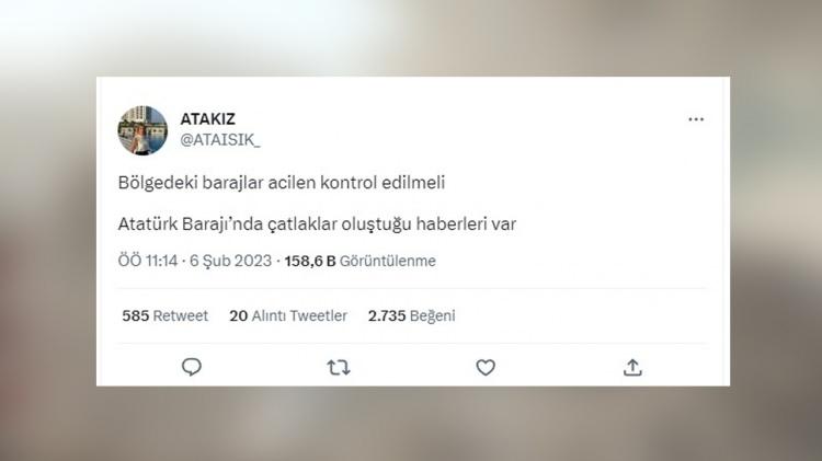 <p>Özellikle Adıyaman'daki Atatürk Barajı'nda çatlak oluştuğu ileri sürülüyordu.</p>