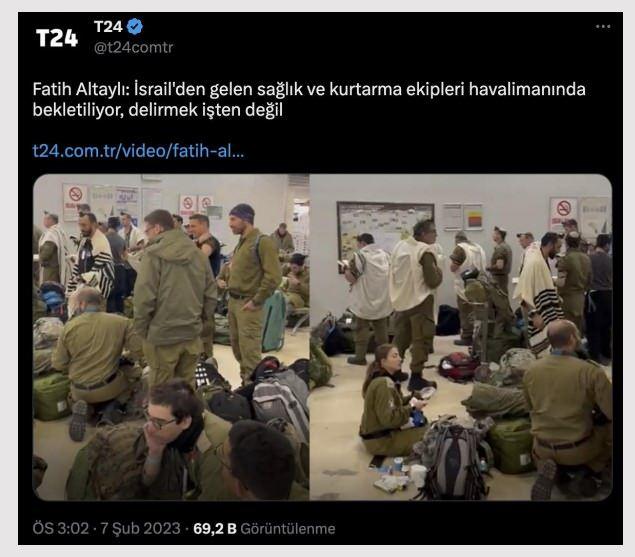 <p>Bu iddia, havalimanında çekilmiş fotoğraflarla birlikte çeşitli haber siteleri tarafından alıntılandı.</p>
