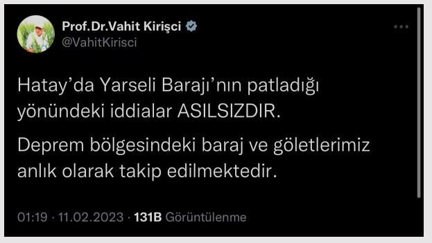 <p>On binlerce kişiyi tetikleyen bu gelişme hemen yalanlandı. Tarım ve Orman Bakanı Vahit Kiriş&ccedil;i tarafından s&ouml;z konusu iddiaların asılsız olduğu a&ccedil;ıklanarak konu aydınlatılmıştır.</p>
