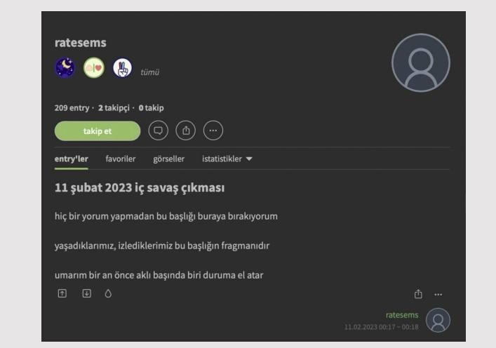<p><strong>İ&Ccedil; SAVAŞ İDDİASI</strong></p>

<p>Ekşi S&ouml;zl&uuml;k&rsquo;te hi&ccedil;bir somut kanıt i&ccedil;ermeden tamamen uydurma olacak şekilde &ldquo;i&ccedil; savaş &ccedil;ıktığına&rdquo; dair bir başlık a&ccedil;ıldı.</p>

