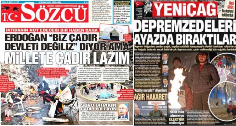 <p>Sözcü'sünden, Yeniçağ'ına, Korkusuz'undan Karar'ına kadar tüm muhalefet medyası bugün tek bir gündem maddesi ile yayına girdi.</p>
