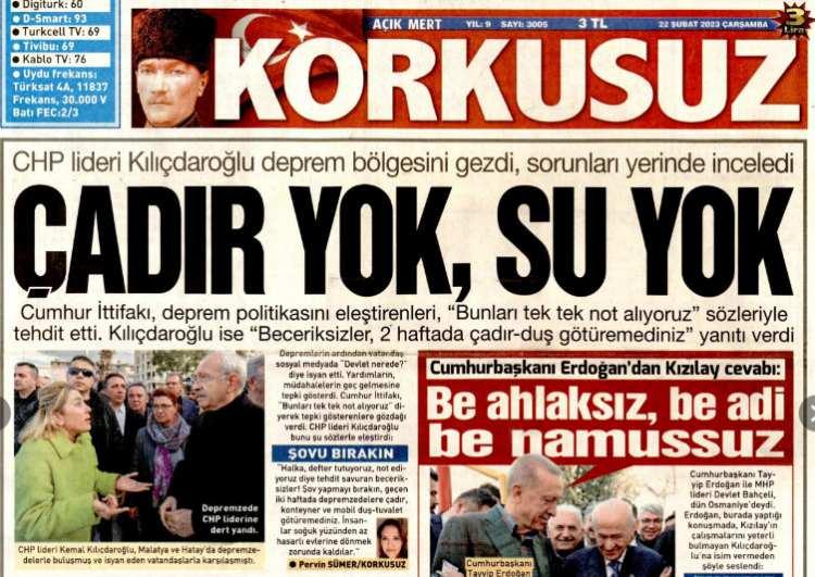 <p><strong>HEP BİR AĞIZDAN 'YALAN'</strong><br />
Büyük depremin üzerinden 16 gün geçtiği bugünde muhalefet destekli medya tek bir ağızdan yayın yapmaya başladı. </p>
