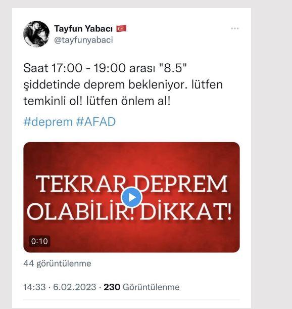 <p><strong>AFAD, akşam 8.5 şiddetinde deprem beklendiğini açıkladı.</strong></p>

<p><strong>GERÇEK</strong> Paylaşımlarda Kahramanmaraş'ta fay hattının koptuğu ve kopan fay hattı nedeniyle akşam saatlerinde 8.5 büyüklüğünde deprem olacağı iddia edildi. Ancak söz konusu iddiaların asılsız olduğu ifade edildi.</p>
