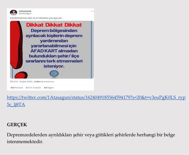 <p><strong>Barınma ihtiyacı olan afetzedelerden bilgi kartı isteniyor.</strong></p>

<p><strong>GERÇEK</strong> Depremzedelerden ayrıldıkları şehir veya gittikleri şehirlerde herhangi bir belge <br />
istenmemektedir.</p>

<p> </p>
