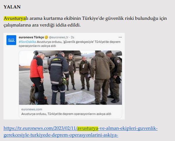 <p><strong>Avusturya Kurtarma ekibi bir çocuğu kurtaracakken Türk ekibi durdurdu.</strong></p>

<p><strong>GERÇEK</strong> Türkiye Cumhuriyeti Viyana Büyükelçiliği’nden yapılan açıklamada Avusturyalı <br />
kurtarma ekibinin herhangi bir güvenlik sorunu yaşamadığı, teknik aksaklıklar giderildikten sonra çalışmalara devam edeceği bildirildi.</p>

<p> </p>

