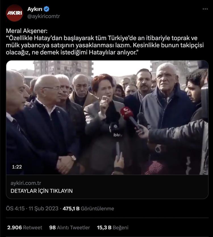 <p><strong>Hatay&rsquo;da yabancılara m&uuml;lk satılıyor.</strong></p>

<p><strong>GER&Ccedil;EK</strong>&nbsp;Hatay, Kilis, Mardin illerinde yabancıların taşınmaz edinimi yasaklanmış olup; bu illerde T&uuml;rkiye Cumhuriyeti vatandaşı olan herkes herhangi bir renk, dil, ırk ayırımı olmadan taşınmaz edinebilmektedir." dediği g&ouml;r&uuml;ld&uuml;.</p>
