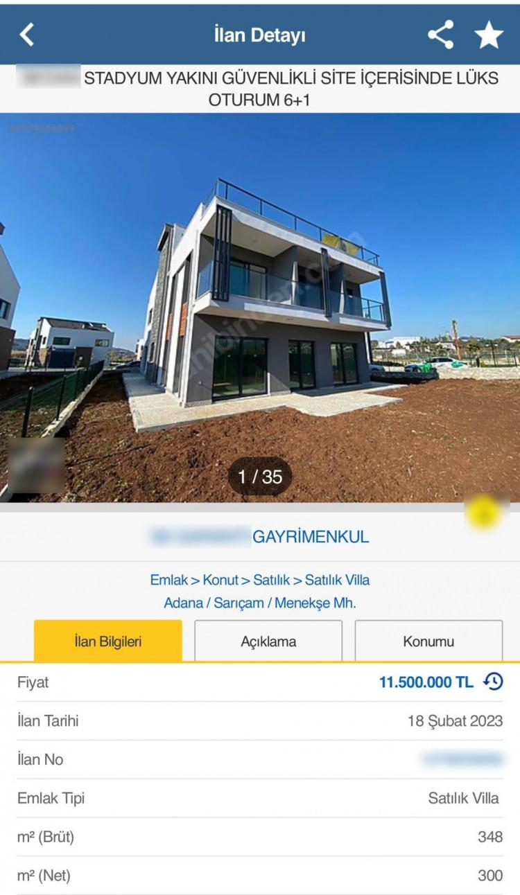 <p>8 Şubat 2023 tarihinde 10 milyon 500 bin liraya satışa konulan villa, 18 Şubat’ta önce 11 milyon 500 bin liraya, 28 Şubat’ta ise 14 milyon liraya çıkartıldı.</p>