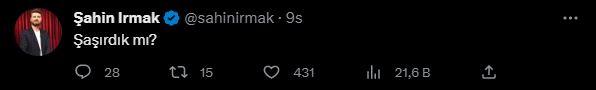 <p><strong>ŞAHİN IRMAK</strong></p>

<p> </p>

<p><strong>"Şaşırdık mı?"</strong></p>
