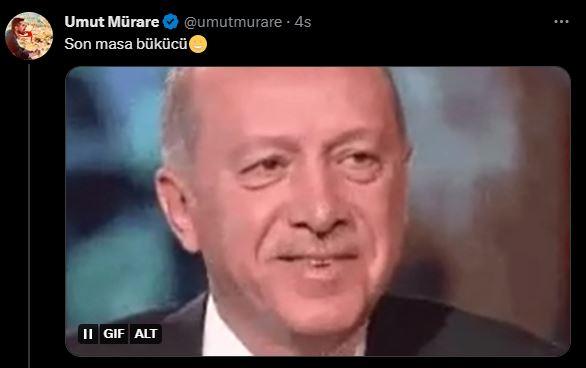 <p><strong>UMUT MÜRARE:</strong></p>

<p><strong>"Son masa bükücü (Recep Tayyip Erdoğan)"</strong></p>
