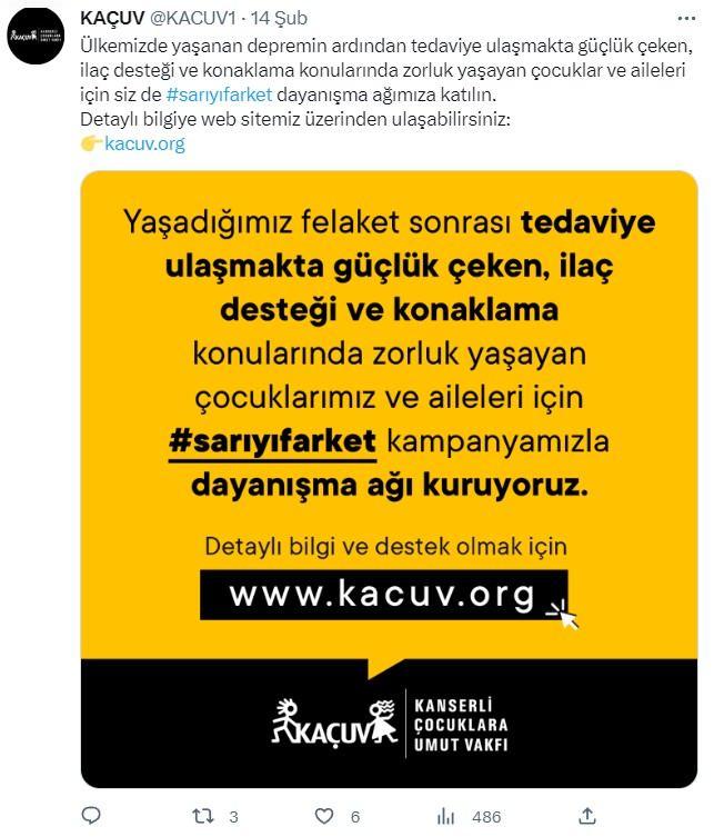 <p>Kanserli Çocuklara Umut Vakfı (KAÇUV)</p>
