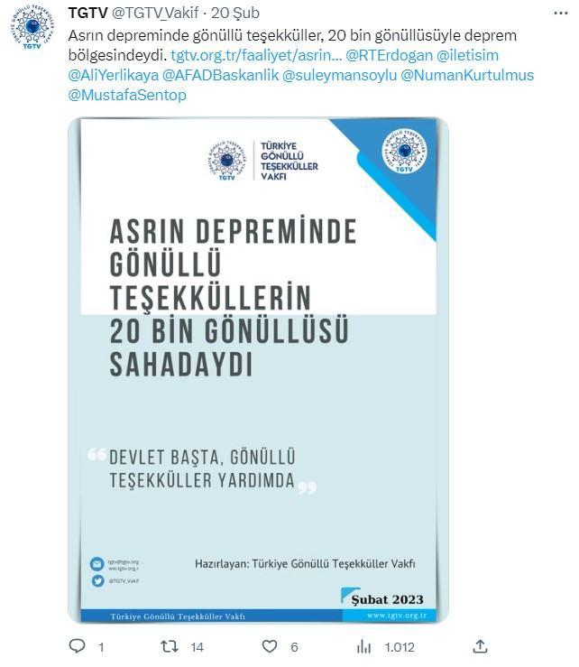 <p>Türkiye Gönüllü Teşekküller Vakfı (TGTV)</p>

