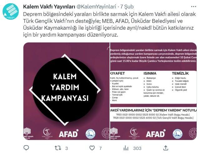 <p>- Kalem Vakfı</p>

<p>- T&uuml;rk Gen&ccedil;lik Vakfı</p>
