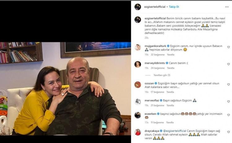 <p><span style="color:#B22222"><strong>"BABAM SENİ ÇOOOOOOK ÖZLEYECEĞM"</strong></span></p>
<p><strong>Ünlü sunucu paylaşımında “Benim biricik, canım babamı kaybettik… Bu nasıl bir acı…Allah’ım mekanını cennet eylesin güzel yürekli temiz kalpli babamın… Babam seni çoook özleyeceğim…” sözleriyle acısını dile getirdi. </strong></p>