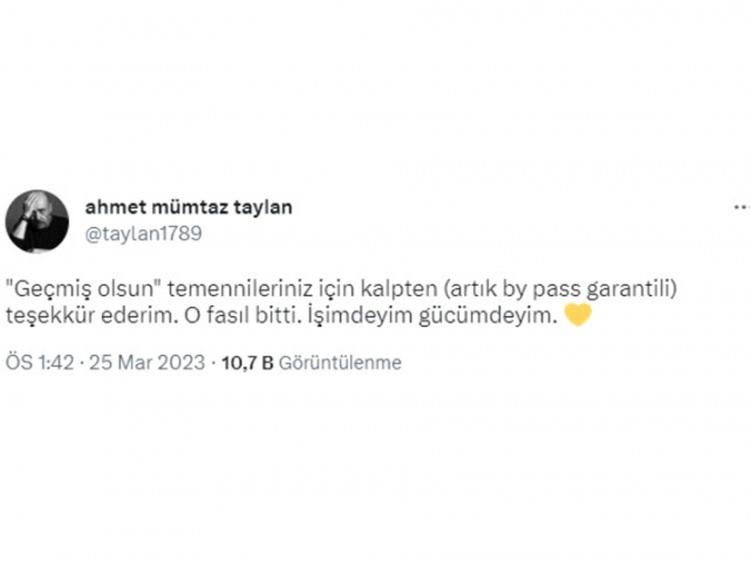 <p><span style="color:#800000"><strong>İŞTE AHMET MÜMTAZ TAYLAN'IN PAYLAŞIMI:</strong></span></p>