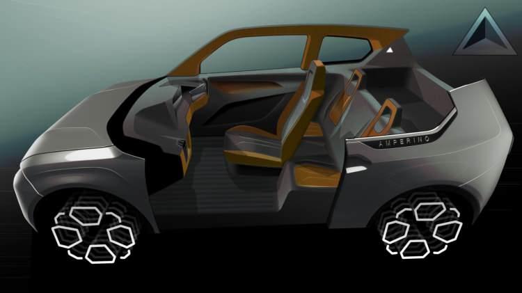 <p>Bu elektrikli araçta ortada motor yok. Dolayısıyla biz sürücüyü ortaya aldık, pedal ile direksiyonu daha önde konumlandırdık ve arkada bize iki kişilik yer kaldı. Biz şehirlerarası bir araç yapmıyoruz, Amperino'yu şehir içi ulaşım için yapıyoruz.</p>

<p> </p>

