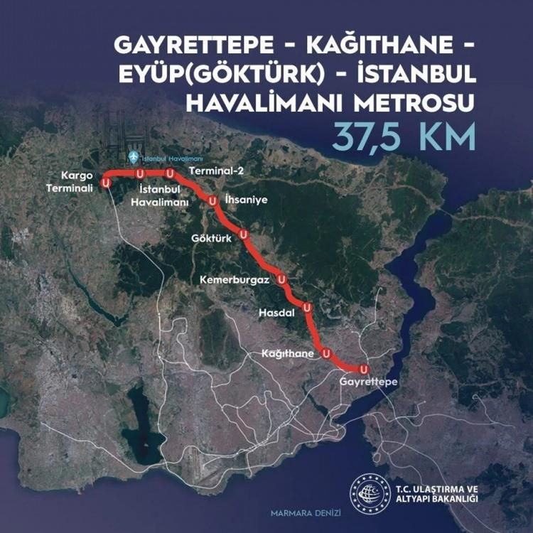 <p><span style="color:#A52A2A"><strong>GAYRETTEPE-İSTANBUL HAVALİMANI METRO HATTI</strong></span></p>
<p>Ulaştırma ve Altyapı Bakanı Adil Karaismailoğlu, Kağıthane-İstanbul Havalimanı’nın yapımının ardından Gayrettepe uzantısının da 6 ay içinde tamamlanacağını ve hizmete alınacağını açıkladı.</p>
