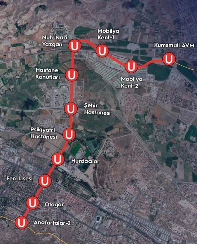 <p><span style="color:#A52A2A"><strong>KAYSERİ KAYSERİ ANAFARTALAR-YHT TRAMVAY HATTI</strong></span></p>
<p>Yapımı süren Anafartalar-Şehir Hastanesi-Mobilyakent Raylı Sistem Hattı’nın yıl içerisinde açılması bekleniyor.</p>