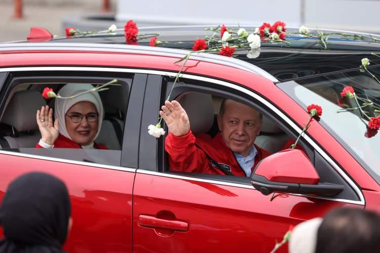 <p>Cumhurbaşkanı Erdoğan Togg ile Teknofest alanına geldi</p>