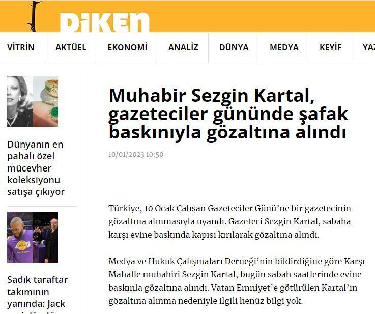 <p>PKK silahlı terör örgütüne üye olmak suçundan soruşturma yürütülen gazeteci Sezgin Kartal'ın tutuklanmasının ardından hazırlanan iddianame sonrası yeni bilgilere ulaşıldı. KHK ile kapatılan Özgür Gündem'de çalışan İbrahim Karakaş hakkında Adana Cumhuriyet Başsavcılığı tarafından yürütülen soruşturma kapsamında İstanbul Bağcılar ilçesinde bulunan ikametinde yapılan aramalarda gazeteci Sezgin Kartal'ın PKK/YPG silahlı terör örgütüyle bağlantılı olduğuna dair bilgiler elde edildi.</p>
