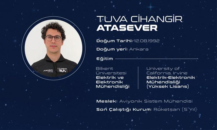 <p><strong>YEDEK YOLCU TUNA CİHANGİR ATASEVER OLDU</strong></p>

<p> </p>

<p>Erdoğan, yedek uzay yolcusunu ise "Tuva Cihangir Atasever kardeşimiz de Roketsan'da uzay fırlatma sistemleri alanında çalışan bir sistem mühendisimiz." diyerek açıkladı.</p>
