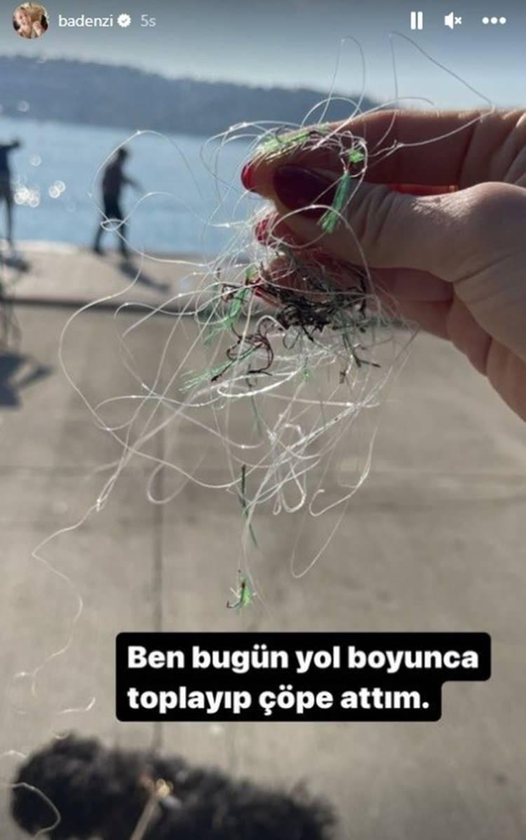 <p><span style="color:#FF0000"><strong>"BU SORUMSUZLUK EN ÇOK SANA ZARAR VERİYOR"</strong></span></p>

<p><span style="color:#000000"><strong>Ardı ardına paylaşımda bulunan güzel oyuncu, sözlerini şöyle sürdürdü:</strong></span></p>

<p><span style="color:#000000"><strong>"Bunlar çoluk çocuk için, koşan, yürüyen insanlar için, kediler, köpekler için çok tehlikeli. Bir rüzgarla denize savrulsa, tutmak için balık da kalmayacak. Her şeyi geçtim, bu sorumsuzluk en çok sana zarar veriyor. Bir düşün."</strong></span></p>
