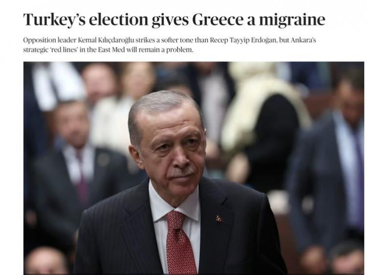 <p>Politico ise Yunanistan ve Türkiye durumunu ele alarak, <strong>'Türkiye'deki seçimlerin Yunanistan'da 'migrene'</strong> neden olduğundan bahsetti.</p>
<p>Haberde, Türkiye'de yönetimi kim alırsa alsın Yunanistan ile Türkiye arasındaki problemlerin kişiden kaynaklanmadığına dikkat çekildi.</p>