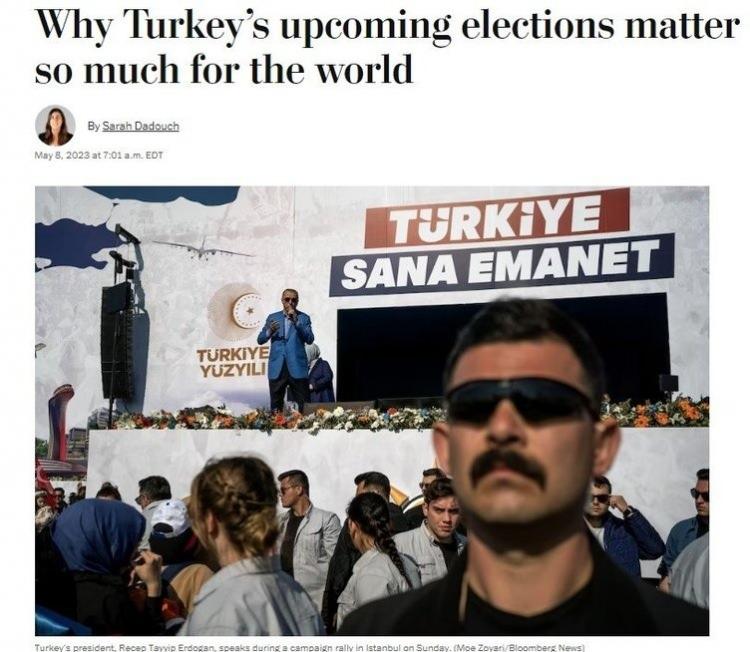 <p>Dün de benzer şekilde 14 Mayıs seçimleri gazetelerin manşetlerini süsledi.</p>
<p>The Washington Post <strong>"Türkiye'nin yaklaşan seçimleri dünya için neden bu kadar önemli?"</strong> diye sorulurken çeşitli analizlere yer verildi.</p>