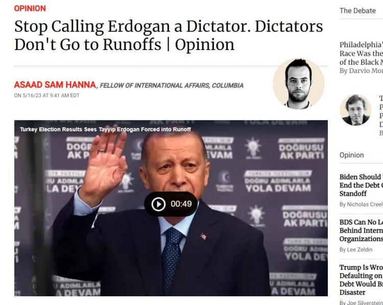 <p>Suriyeli gazeteci Hanna, Batı medyasının Türkiye'de düzenlenen seçimlere inanmadığını hatırlatarak, <strong>"Halbuki Erdoğan demokratik yollarla seçilmiş bir cumhurbaşkanı"</strong> diye yazdı.</p>
