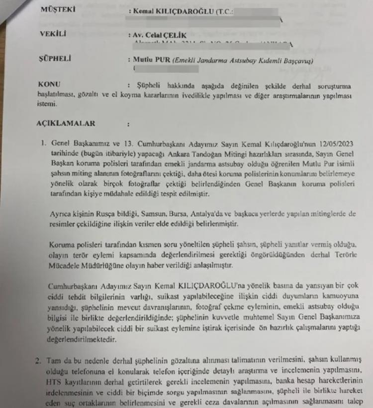 <p>Kemal Kılıçdaroğlu'na yönelik suikast iddialarını dile getiren muhalif medya ile bir takım çevrelerin yaptığı <strong>"suikast"</strong> çığırtkanlığının ise CHP'nin kendi tuttuğu elemanların suikast şüphelisi olarak yansıtılmasından dolayı çıktığı belirlendi. </p>
