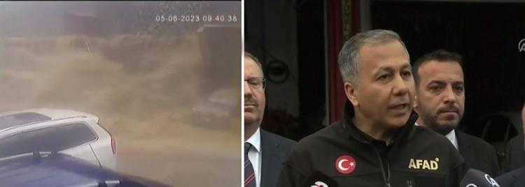 <p>İçişleri Bakanı Ali Yerlikaya, selle ilgili çalışmaları takip etmek üzere gittiği Samsun'da açıklamalarda bulundu. Sel riskinin devam ettiğini söyleyen Yerlikaya, vatandaşların dikkatli olmasını istedi. Yerlikaya, "Bu gece Samsun'da dikkat, bu uyarı yarın Ordu'ya doğru gidecek." ifadelerini kullandı.</p>
<p> </p>